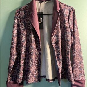 Lily Women's Purple and Pink Patterned Blazer